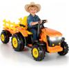 24V Kids Ride On Tractor with Detachable Trailer, Electric Power Wheels Tractor Remote Control for Toddlers Big Kids Ages 3+,Safty 3-Speed,2x80W Motors,Adjustable Armrest,Headlight Music view 1