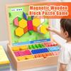 Brain Blocks, Tangram Puzzle Set, Magnetic Geometric Pieces, Double-Sided Board, Wooden Storage Box, 220 Pieces and Challenge Cards, for Creative Learning and Skill Development view 2