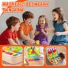 Brain Blocks, Tangram Puzzle Set, Magnetic Geometric Pieces, Double-Sided Board, Wooden Storage Box, 220 Pieces and Challenge Cards, for Creative Learning and Skill Development view 3