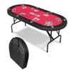 Garvee 8 Player Oval Poker Table Foldable, 72" Poker Game Tables with Storage Bag, Collapsible Legs, Padded Rails & Cup Holders, Portable Folding Game Table for Texas Holdem and Blackjack, Red view 1