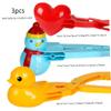 Jcasbdn Snowball Toys 3PCS/Set Snowman Heart Duck Snowball Maker Cute Snow Molds Winter Shaper Molds Funny Clip Tongs for Outdoor Play Fight Games view 4