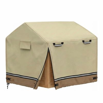 Deosk 57"*57"*63" Playhouse Cover for Kids Outdoor Playhouse Waterproof Kids Play Houses Covers Outside 420D Heavy Duty Oxford Fabric (Khaki)