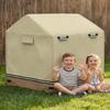 Deosk 57"*57"*63" Playhouse Cover for Kids Outdoor Playhouse Waterproof Kids Play Houses Covers Outside 420D Heavy Duty Oxford Fabric (Khaki) view 2