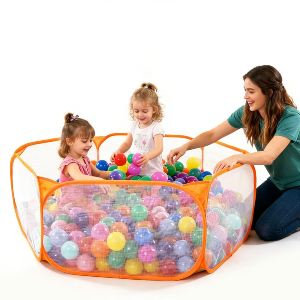 47In Ball Pit with Assorted 10 Colors Ball Pit Balls 100pcs