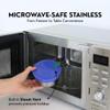 Mommy Great Stainless Steel Toddler Feeding Bowl with Flip-To-Suction Lid, Airtight & Microwave Safe with Steam Vent, 12+ Months (Blue (Blueberry), Medium (12 fl oz)) view 3