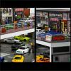 Display Case for Hot Wheels: Toy Car Garage Diorama with LED Lights, Freestanding Two-Level Coffee Shop Parking Garage Scene for 1/64 Diecast Cars, Storage Display Stand Holds Up to 40+ Cars view 4