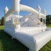14x14FT White Inflatable Bounce House with Clear Ball Columns  100% PVC Commercial Grade Bounce House for Birthday, Wedding & Events, Durable White Castle - Style Jumper view 4