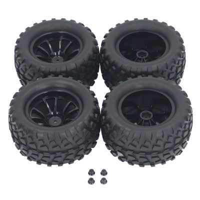 4pcs 12mm Hex 1/10 RC Truck Wheels and Tires for Axial for Hsp for Redcat for Hpi Universal 10 Hole Wheel Hub RC Wheel Tires
