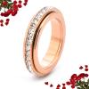 2026 New Sparkling Spinning Ring, Titanium Steel Spinner Ring, Relieves Anxiety, Symbolizes Vows & Luck, Waterproof & Fade-Resistant (pink,7) view 1