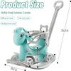 4 in 1 Unicorn Rocking Horse for Girl and Boy, Ride on Horse for Ages 1-3 Years Old,Toddler Bike with Push Handle, Backrest and Detachable Balance Board, Birthday Gift Balance Bikes (Blue) view 2