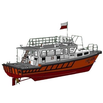 1:40 Scale Pilot HK Boat RC Simulation Assembly Model Kit, Unpainted White Base, 352mm(13.86in) Length, with Brass Shaft/Rudder System & Acrylic Windows