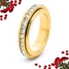 2026 New Sparkling Spinning Ring, Titanium Steel Spinner Ring, Relieves Anxiety, Symbolizes Vows & Luck, Waterproof & Fade-Resistant (gold,7) view 1