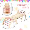 GarveeHome Foldable Pikler Triangle Climbing Set, 7 in 1 Indoor Playground Jungle Gym, Toddler Wooden Indoor Climbing Toy with Arch/Ramp/Ladder, Gift for Boys Girls view 2