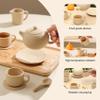 Monetais 15Pcs/Set Kids Tea Party Set Safe Silicone Heat Proof Pretend Play Toys Include Teapot/Coasters/Teacups/Spoons Shockproof Play Tea for Girls Boys view 4
