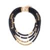 Bohemian Multi-Layered Handmade Bead Retro Necklace For Women,black,65.5+7cm view 1