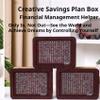 2026 New Cash Vault Wooden Savings Box,10000 Savings Challenge Box,Wooden Cash Vault Money Saving Boxes with Money Target and Numbers (3000) view 3
