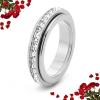 2026 New Sparkling Spinning Ring, Titanium Steel Spinner Ring, Relieves Anxiety, Symbolizes Vows & Luck, Waterproof & Fade-Resistant (white,9) view 1