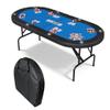 Garvee 8 Player Oval Poker Table Foldable, 72" Poker Game Tables with Storage Bag, Collapsible Legs, Padded Rails & Cup Holders, Portable Folding Game Table for Texas Holdem and Blackjack, Blue view 1