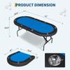 Garvee 8 Player Oval Poker Table Foldable, 72" Poker Game Tables with Storage Bag, Collapsible Legs, Padded Rails & Cup Holders, Portable Folding Game Table for Texas Holdem and Blackjack, Blue view 2