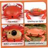 Nuiorfty Remote Control Crab 3 Channel Realistic Remote Control Toys with Light Up Eyes Portable Sturdy ABS Crab Toy for Kids Red view 3