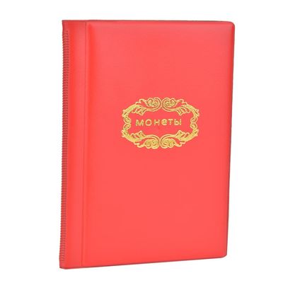 Album Collection Book 120 Pockets Mini Size Money Collecting Holder with Non Slip Cover Durable Storage for Collectors Red Blue (Red)