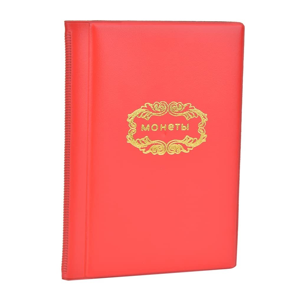 Album Collection Book 120 Pockets Mini Size Money Collecting Holder with Non Slip Cover Durable Storage for Collectors Red Blue (Red)