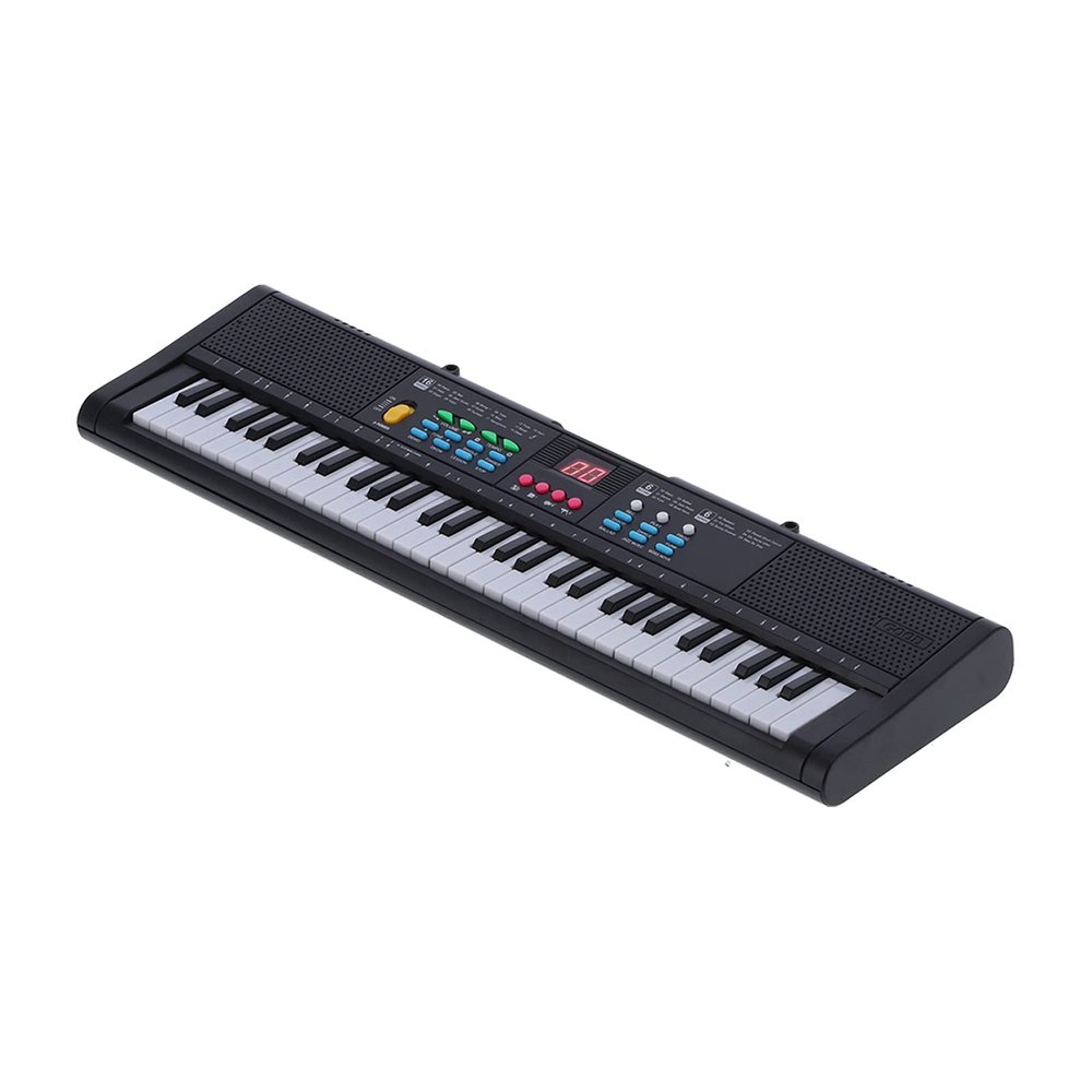 Dioche Kids Keyboard Piano 61 Keys Electric Digital Multifunctional Instrument with Microphone USB Power Supply for Children 3 8 Years Old Black Plastic