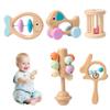 5PCS/Set Wooden Baby Rattle 5 Funny Styles Baby Rattle Early Educational Natural Wooden Easy to Clean Toys for Infant Newborn view 1