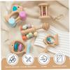 5PCS/Set Wooden Baby Rattle 5 Funny Styles Baby Rattle Early Educational Natural Wooden Easy to Clean Toys for Infant Newborn view 4