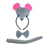 apcans Girls Mouse Costume Headband Necktie Tail Stage Props Set Halloween Party Anime Costume Accessories Kids Photo Props view 1