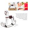 Aramox Hand Carved Wooden Rocking Horse, Hand Painted Nordic Logs Kids Toy Gift, with Shaky Motion, for Home Decoration and Collection (White) view 2