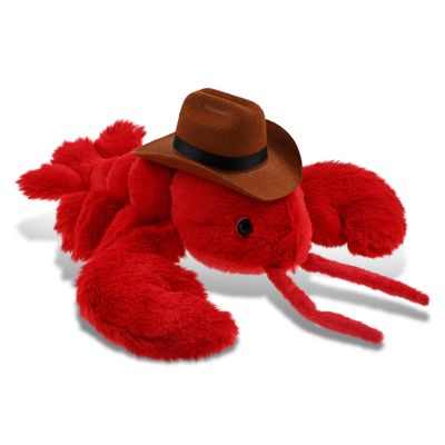 DolliBu Elegant Red Lobster Stuffed Animal Cowboy Plush - Western-Themed LobsterPlush with Cute Cowboy Costume Hat - 13 Inches