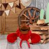 DolliBu Elegant Red Lobster Stuffed Animal Cowboy Plush - Western-Themed LobsterPlush with Cute Cowboy Costume Hat - 13 Inches view 2