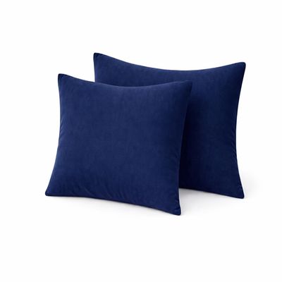 COTTON STICH Youth Pillowcase 16x22 Set of 2, 100% Cotton 600 Thread Count Kids Pillow Covers, Soft Breathable Small Travel Pillowcase with Zipper Closure, Navy Blue