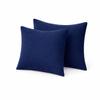 COTTON STICH Youth Pillowcase 16x22 Set of 2, 100% Cotton 600 Thread Count Kids Pillow Covers, Soft Breathable Small Travel Pillowcase with Zipper Closure, Navy Blue view 1