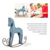 Aramox Hand Carved Wooden Rocking Horse, Hand Painted Nordic Logs Kids Toy Gift, with Shaky Motion, for Home Decoration and Collection (Light Blue) view 2