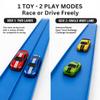Flexible Race Track for Kids Friendly Racing Competition, Double-Sided 1 & 2 Lane Track, Roll-Up Design with Anchors, Build, Race & Win Fun, (No Cars Included) - Blue Track view 3