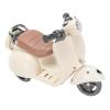 Semme Electric Doll Scooter Toy Mini Plastic Vehicle with Music Lights Rotating Wheels for Dolls Action Figures Desktop Decoration ABS Material 3 AA Batteries Not Included (Beige) view 2