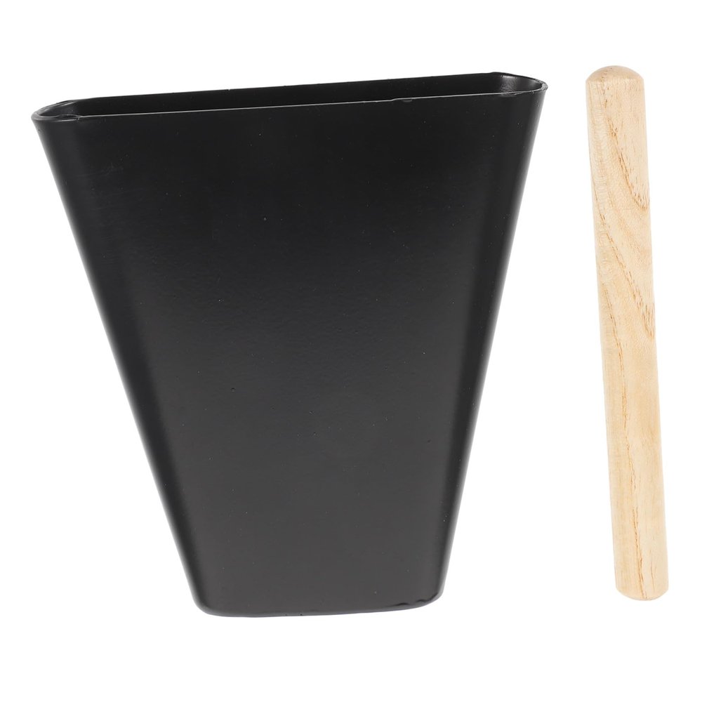 6 Inch Metal Cowbell with Wooden Stick Percussion Cow Bells Noise Maker for Kids Musical Instrument Accessories for Drum Set and Early Education