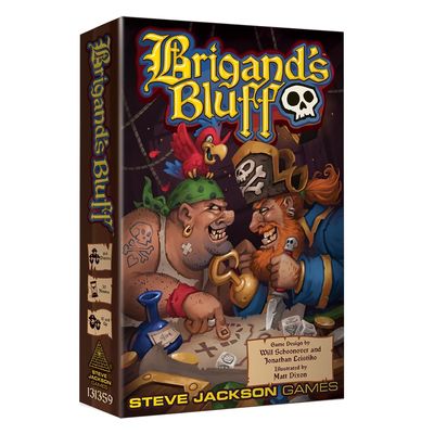 Brigand's Bluff by Steve Jackson Games | 4-6 Players | Ages 14+ | Pirate Themed Dice and Deduction Board Game | 12 Custom Wooden dice