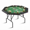 Hoguyexila 8 Players Poker Table Foldable, Octagonal Texas Hold'em Table w/Stainless Steel Cup Holder, Folding Casino Leisure Poker Game Table for Card Game and Casino Gambling, Green view 1