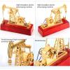 3D Electric Metal Oil Well Pump Jack Model, Simulation Oilfield Operation Mechanical Machine Equipment, Creative Desktop Ornament Decoration, Science Eductional Toy (Style-a) view 3