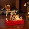 3D Electric Metal Oil Well Pump Jack Model, Simulation Oilfield Operation Mechanical Machine Equipment, Creative Desktop Ornament Decoration, Science Eductional Toy (Style-a) view 4