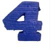 Blue Number 4 Piata, Handmade, 24 Inches Tall, Party Decoration view 1