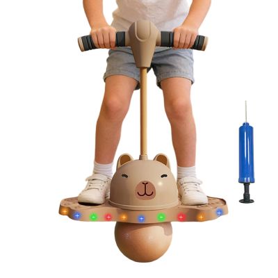 Balance Jumping Ball Children, Cute Capybara Design Jumping Ball Balance Board Toy With Handle & Light For Indoor & Outdoor Play, Capybara Bouncing Balls For Kids Age 3