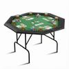 Hoguyexila 8 Players Poker Table Foldable, Octagonal Texas Hold'em Table w/Plastic Cup Holder, Folding Casino Leisure Poker Game Table for Card Game and Casino Gambling, Green view 1