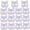 Bemonew Cat Mask 15Pcs Half Fox Mask White Therian DIY Paintable Blank Masquerade Masks with Elastic Band Animal Face for Holloween, Masquerade Party, Cosplay view 1