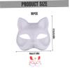 Bemonew Cat Mask 15Pcs Half Fox Mask White Therian DIY Paintable Blank Masquerade Masks with Elastic Band Animal Face for Holloween, Masquerade Party, Cosplay view 3