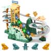 YOULEBITOYS Dinosaur Climbing Stairs Toy - Electric Dino Roller Coaster Toy Track with LED Lights & Music, Automatic Chasing Race Game Playset, Birthday Dinosaur Gifts for Kids Boys Girls Ages 3+ view 1