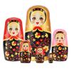 Yoption Wooden Handmade Russian Nestingdolls, 6 Pcs Matryoshkadolls for Adults Christmas, Easter, Birthday, Home Decoration (Gold) view 1